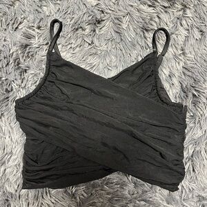 Cider Black Mesh Crisscross Camisole